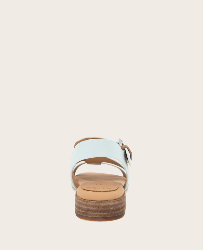 GENTLE SOULS - Haisley Leather Metallic Combo Sandal Light Blue Leather