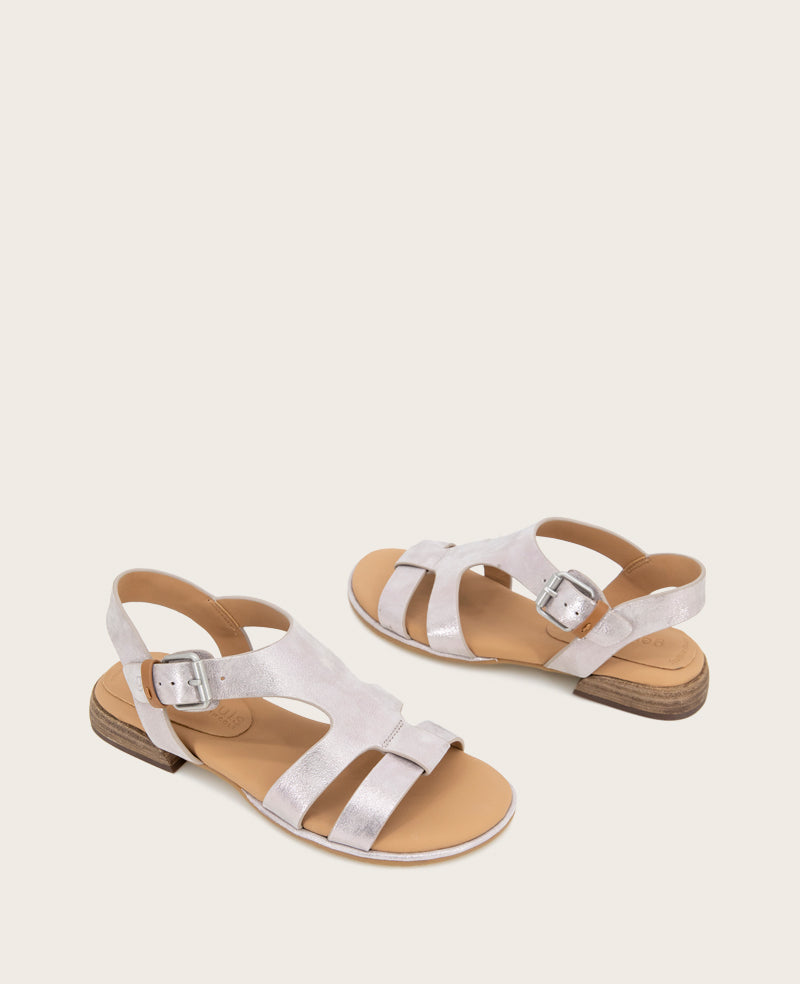 GENTLE SOULS - Haisley Leather Metallic Combo Sandal Lavender Leather