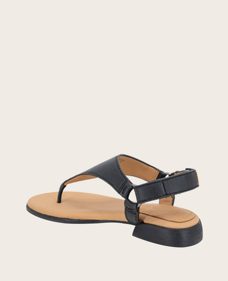GENTLE SOULS - Holly Leather Ankle Strap Thong Black Leather