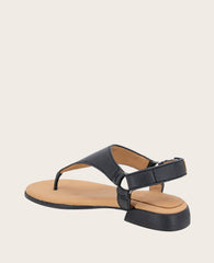 GENTLE SOULS - Holly Leather Ankle Strap Thong Black Leather