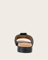 GENTLE SOULS - Hudson Raffia Slip On Sandal Black Raffia