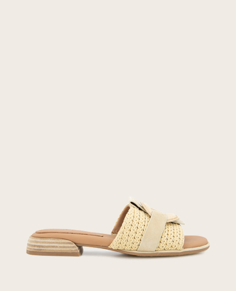 GENTLE SOULS - Hudson Raffia Slip On Sandal Natural Raffia