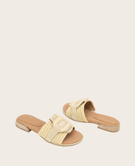 GENTLE SOULS - Hudson Raffia Slip On Sandal Natural Raffia