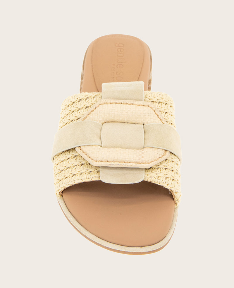 GENTLE SOULS - Hudson Raffia Slip On Sandal Natural Raffia