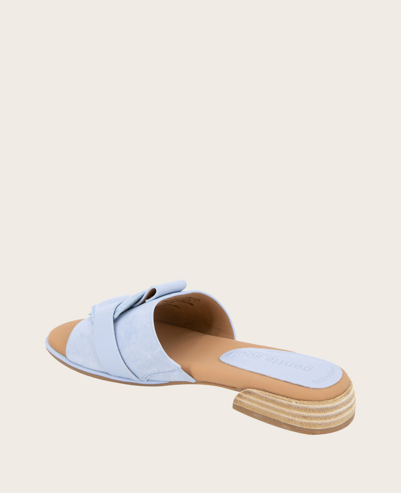GENTLE SOULS - Hudson Suede Slip On Sandal Light Blue Suede