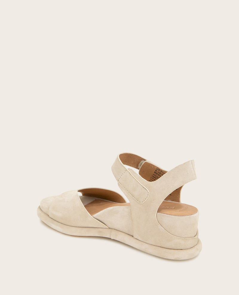 GENTLE SOULS - Jalleen Suede Ankle Strap Wedge Taupe Suede