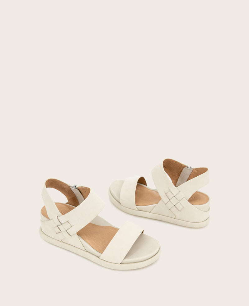 GENTLE SOULS - Jolisa Leather Woven Detail Wedge Stone Leather