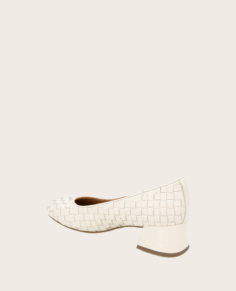GENTLE SOULS - Lancine Leather Woven Heel Stone Leather