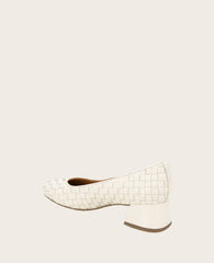 GENTLE SOULS - Lancine Leather Woven Heel Stone Leather