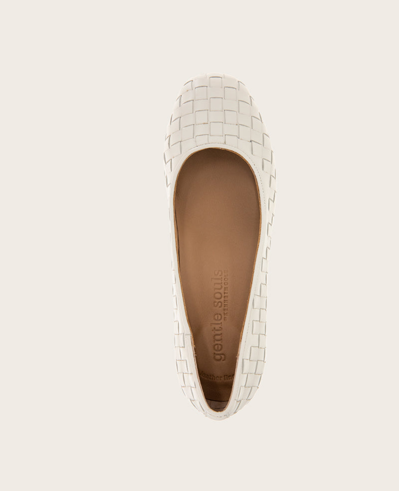 GENTLE SOULS - Lancine Leather Woven Heel Stone Leather