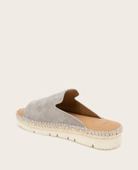 GENTLE SOULS - Leilani Suede Platform Slip On Sandal Dark Taupe Suede