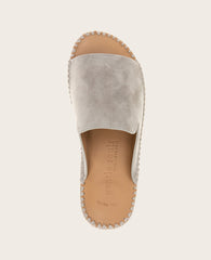 GENTLE SOULS - Leilani Suede Platform Slip On Sandal Dark Taupe Suede
