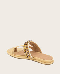 GENTLE SOULS - Lentini Leather Beaded Sandal Tan Leather