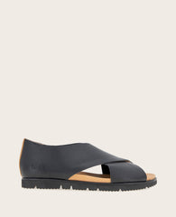 GENTLE SOULS - Leslie X Band Leather Tread Sole Sandal Black Leather