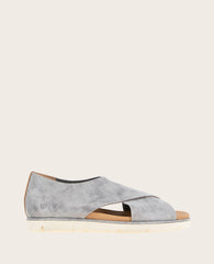 GENTLE SOULS - Leslie X Band Metallic Tread Sole Sandal Silver Leather