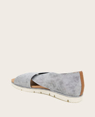 GENTLE SOULS - Leslie X Band Metallic Tread Sole Sandal Silver Leather