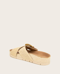 GENTLE SOULS - Louisa X Band Raffia Platform Slip On Natural Raffia