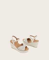 GENTLE SOULS - Nola Fabric Espadrille Wedge Stone Fabric