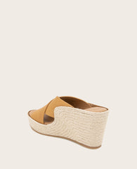GENTLE SOULS - Porto Leather X Band Espadrille Wedge Tan Leather