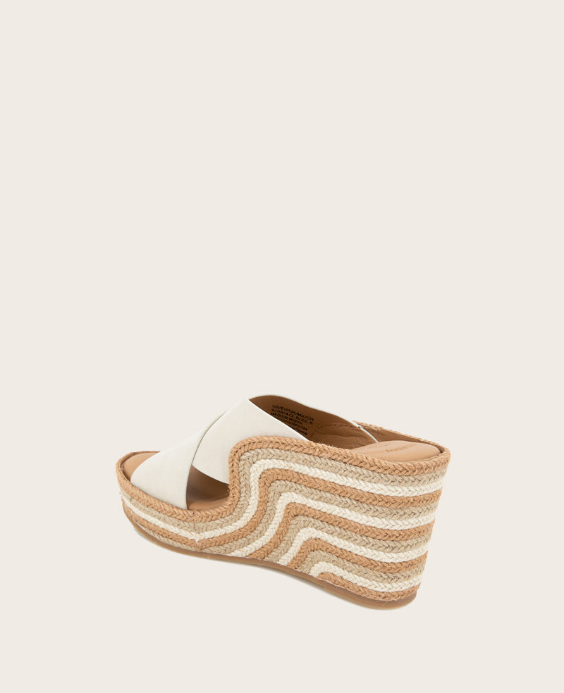GENTLE SOULS - Porto Nubuck X Band Espadrille Wedge Stone Nubuck