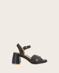 GENTLE SOULS - Rimini Leather X Heel Sandal Black Leather
