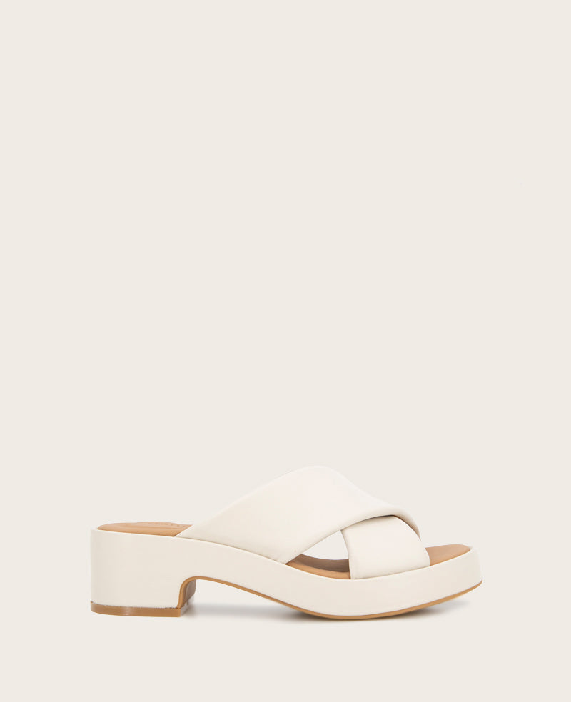 GENTLE SOULS - River Leather X Band Platform Sandal Stone Leather