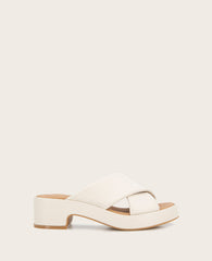 GENTLE SOULS - River Leather X Band Platform Sandal Stone Leather