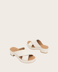 GENTLE SOULS - River Leather X Band Platform Sandal Stone Leather