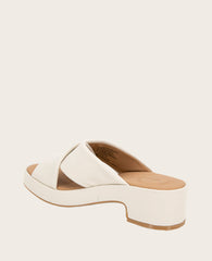 GENTLE SOULS - River Leather X Band Platform Sandal Stone Leather