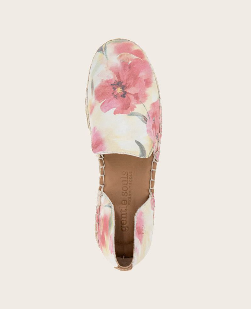 GENTLE SOULS - Seville Suede Floral Espadrille Floral Multi Suede