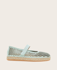 GENTLE SOULS - Sienna Fish Net Mary Jane Espadrille Sage Nubuck