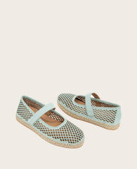 GENTLE SOULS - Sienna Fish Net Mary Jane Espadrille Sage Nubuck
