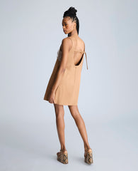 Open Back Strap Shift Dress Dk Honey