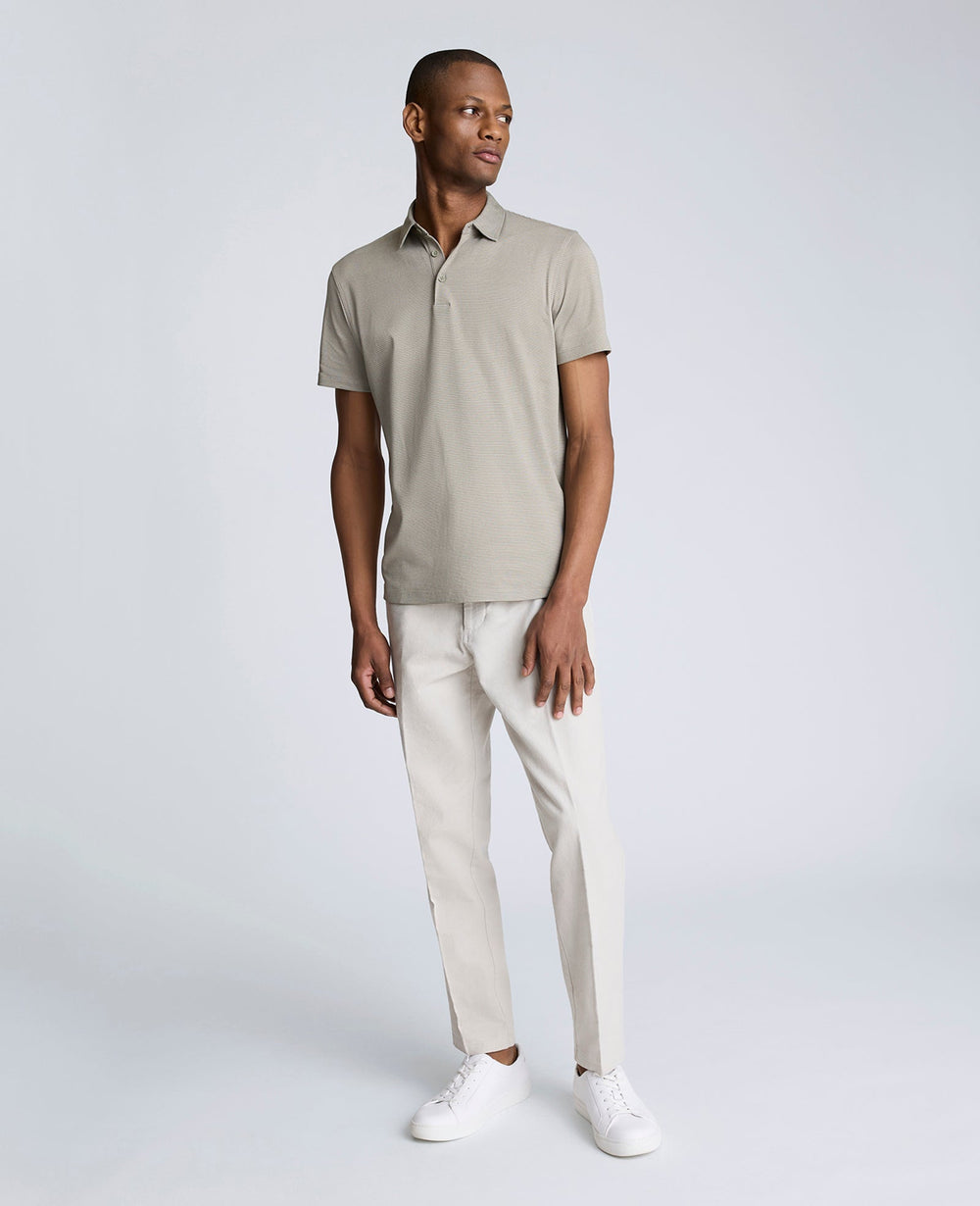 Knit Two-Toned Button Polo Sage
