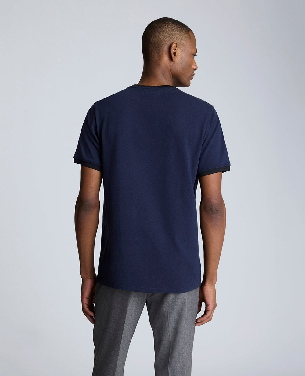 Ribbed Crewneck Tee Navy