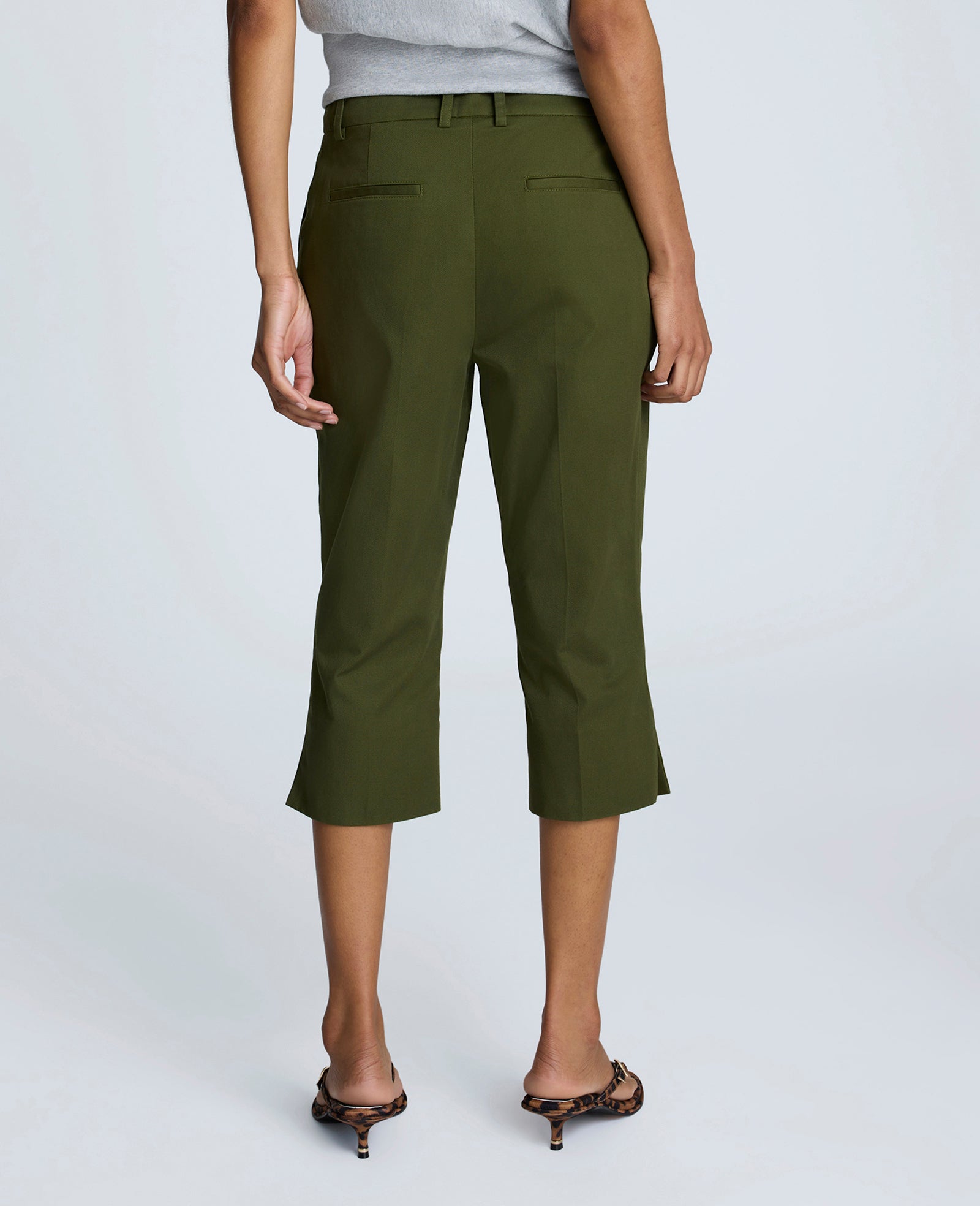 Fly Front Invisible Zip Pedal Pusher Pant Dk Camo Green