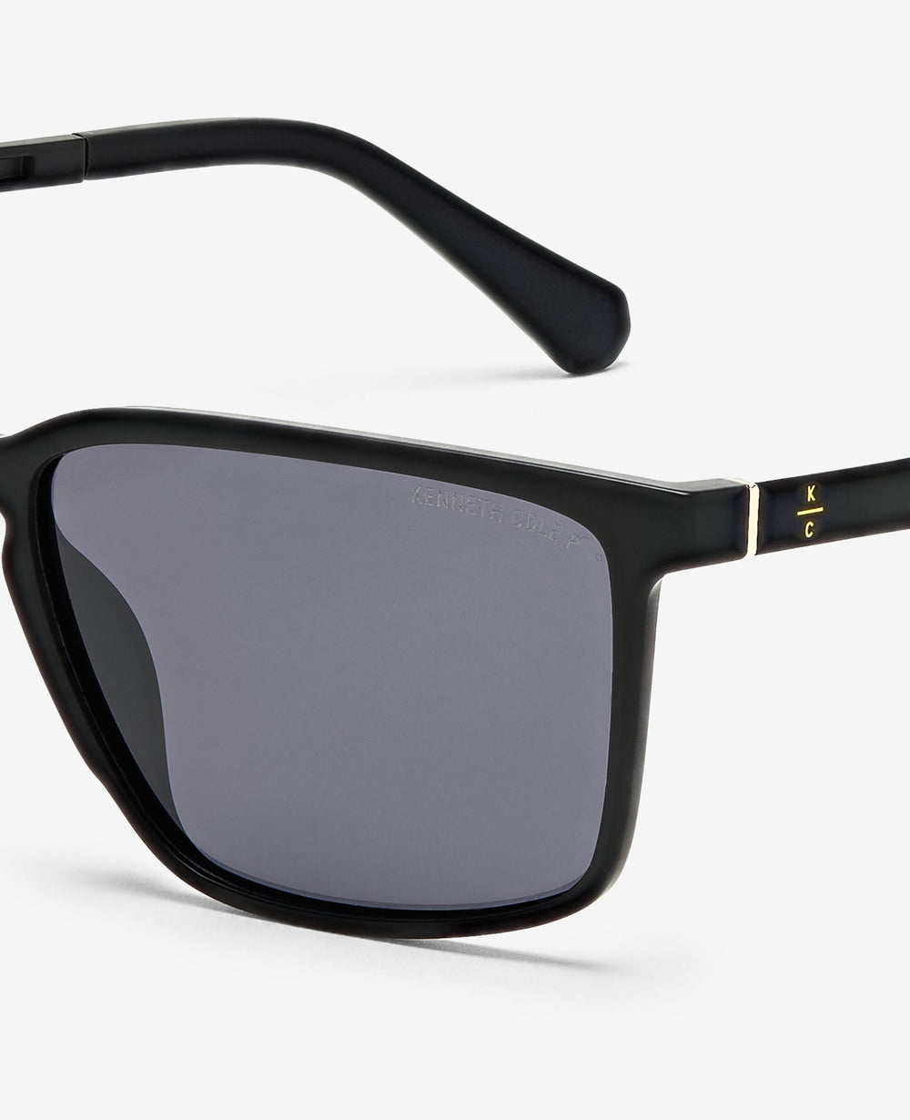 Square Injected Sunglasses Black
