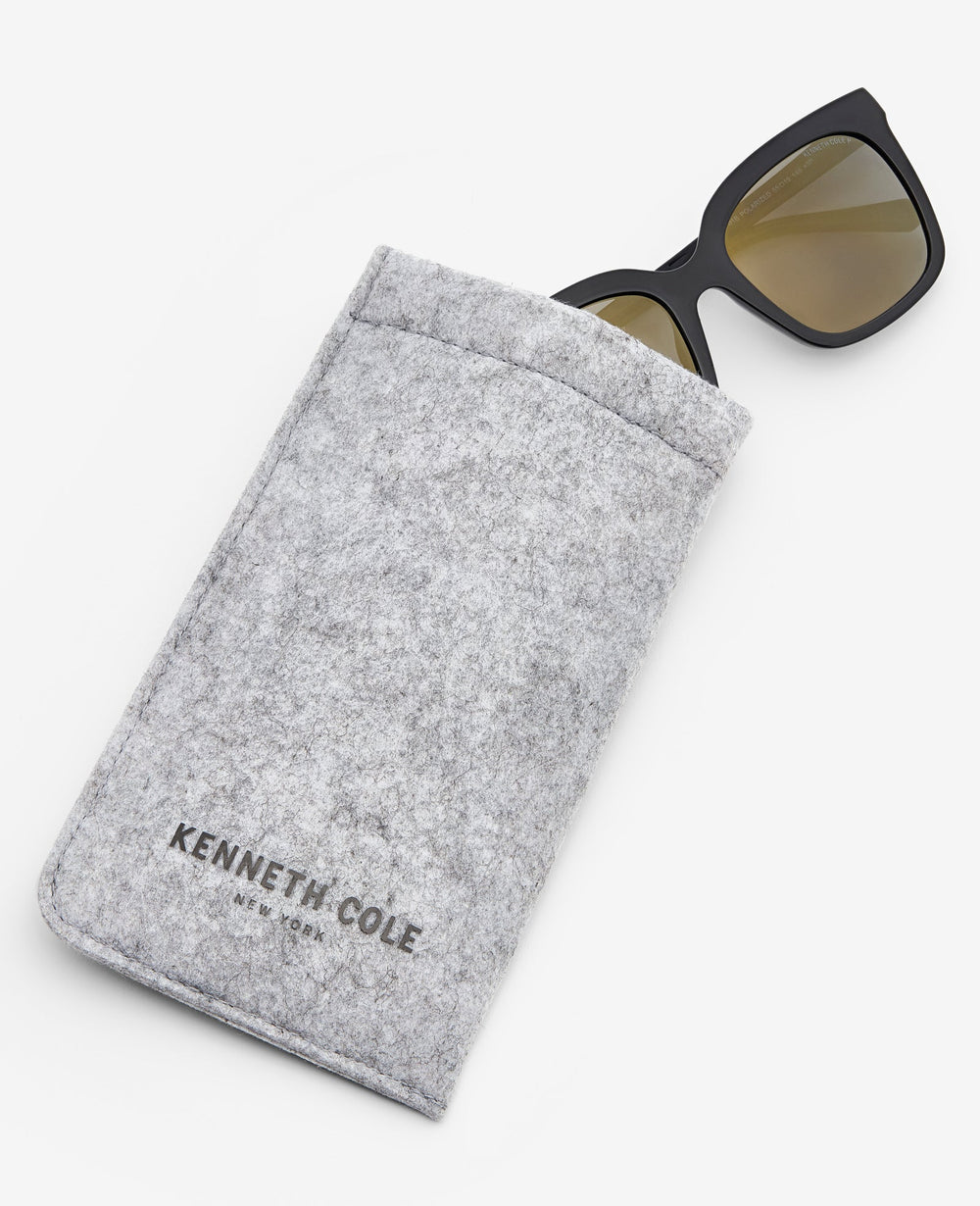 Square Injected Sunglasses Black
