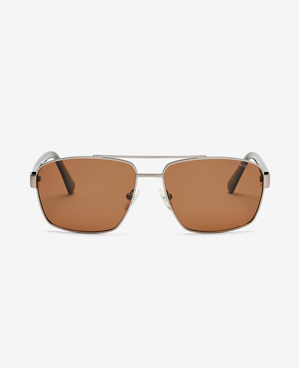 Square Metal Navigator Sunglasses Nickeltin