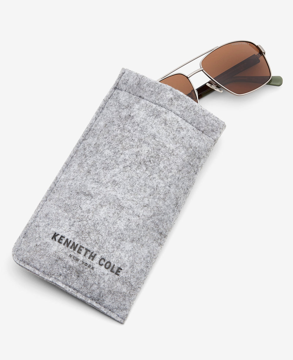 Square Metal Navigator Sunglasses Nickeltin