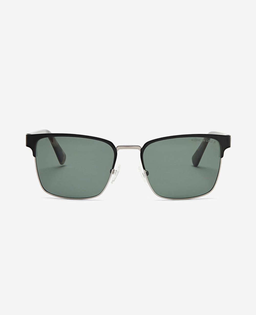 Square Metal Sunglasses Black