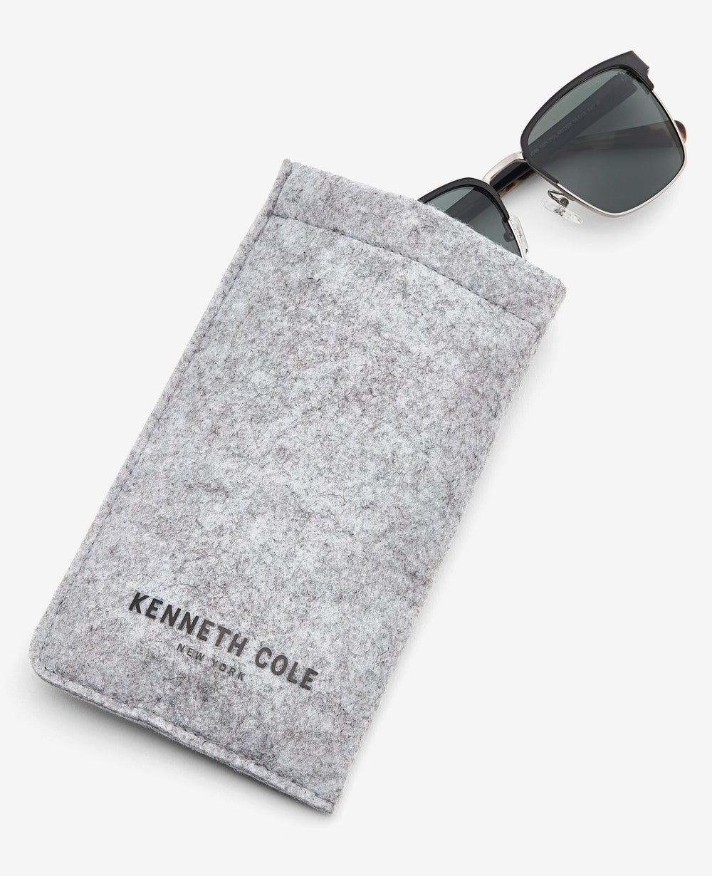 Square Metal Sunglasses Black