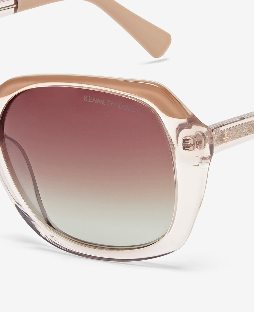 Round Acetate Sunglasses Pink