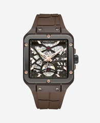 Skeleton Automatic Silicone Watch Brown