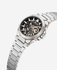 Skeleton Automatic Bracelet Watch Silver