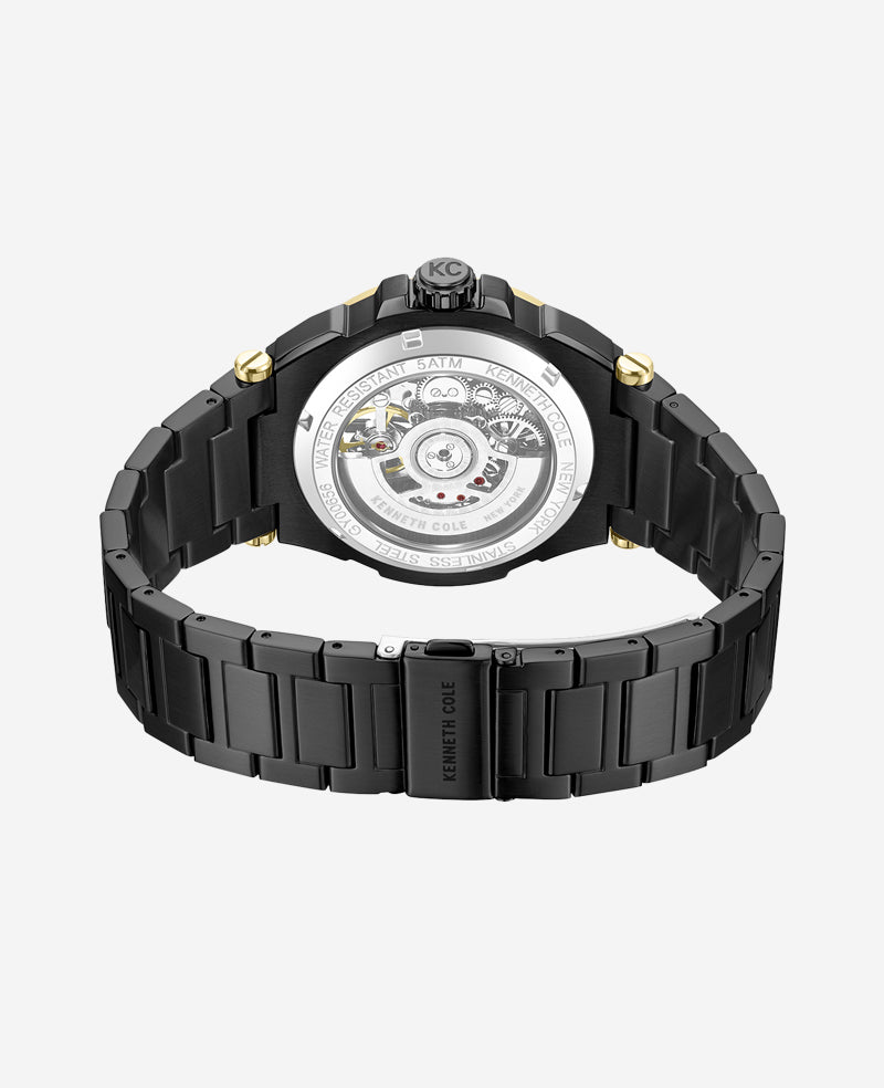 Skeleton Automatic Bracelet Watch Black