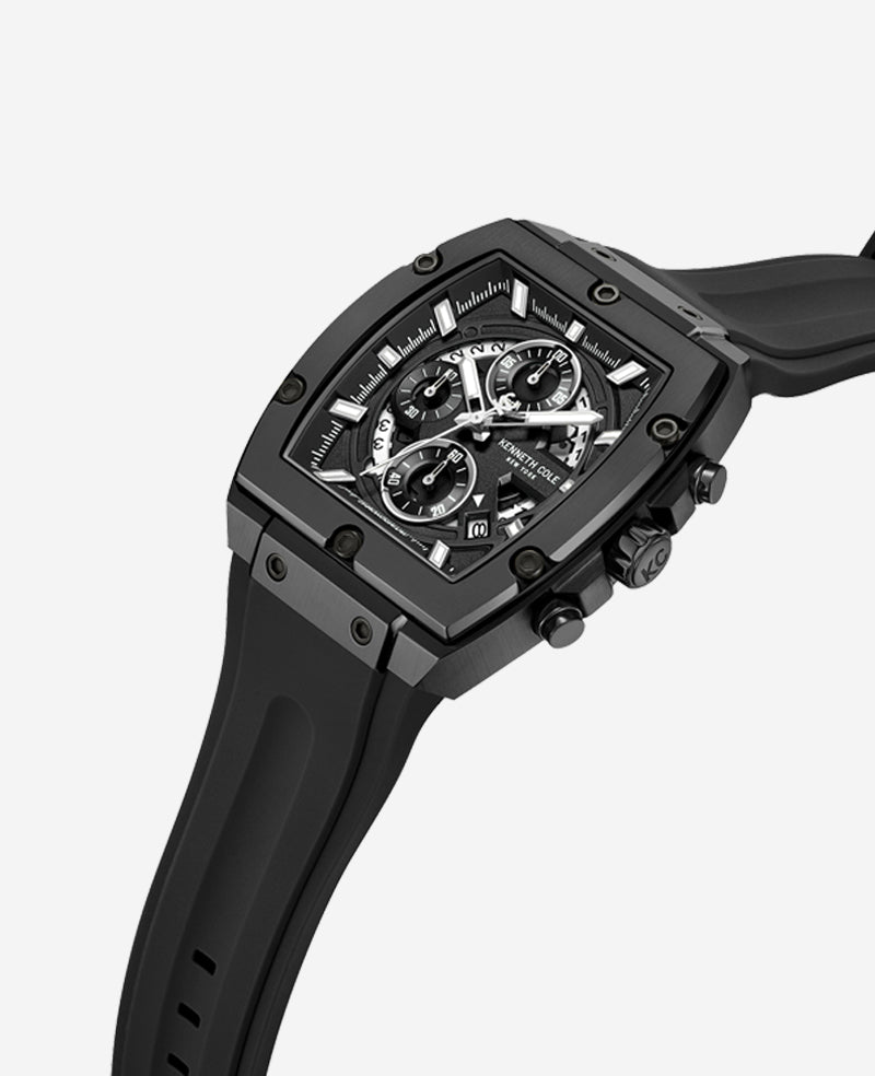 Chronograph Sport Silicone Watch Black