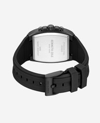 Chronograph Sport Silicone Watch Black