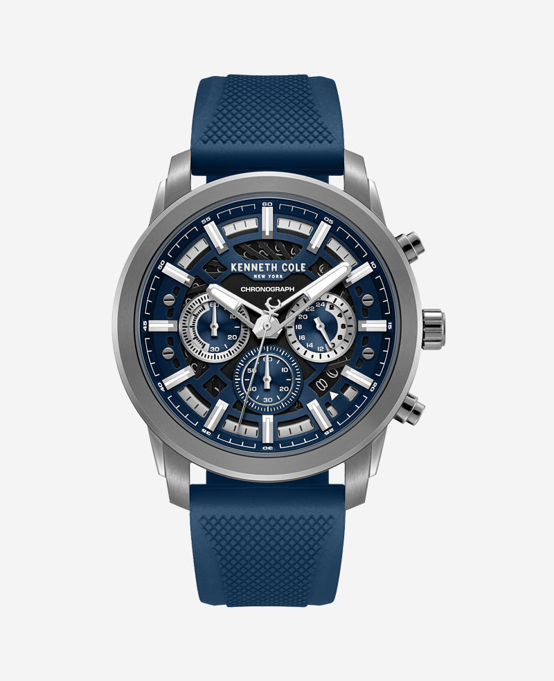 Chronograph Sport Silicone Watch Blue
