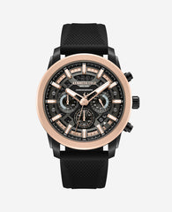 Chronograph Sport Silicone Watch Black
